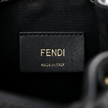 Fendi Canvas Vitello King F is Fendi FF Embroidered Mini Mon Tresor Bucket Bag Black 8 of 16