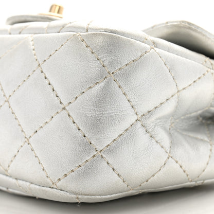 Chanel Metallic Lambskin Quilted Mini Square Flap Silver 10 of 13