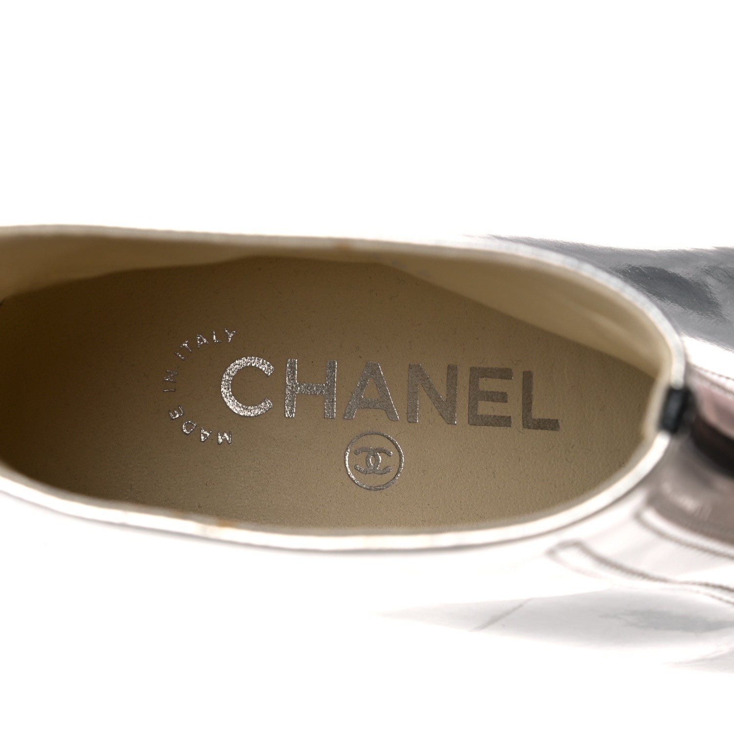 Chanel Metallic Patent CC Short Boots 36.5 Silver 8 of 13