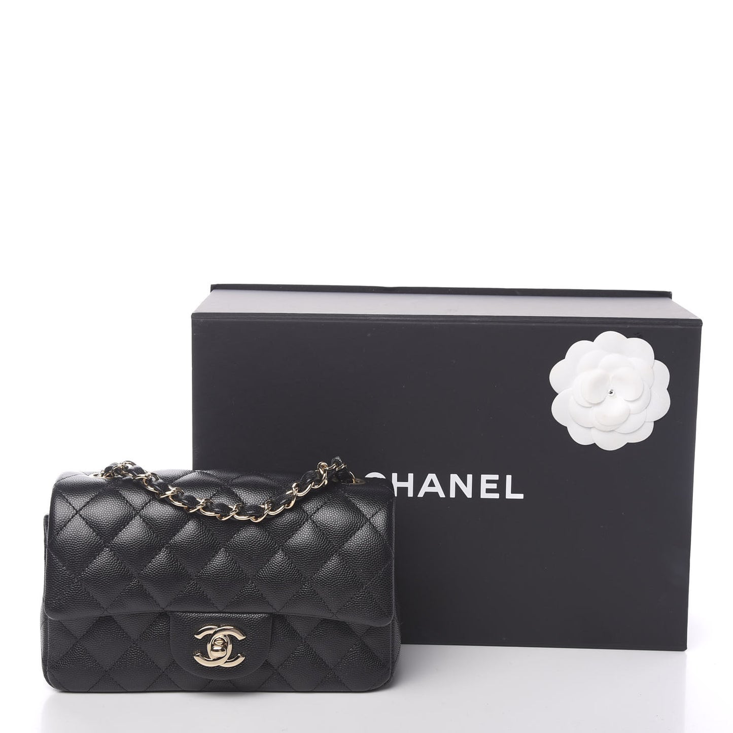 Caviar Quilted Mini Rectangular Flap Black