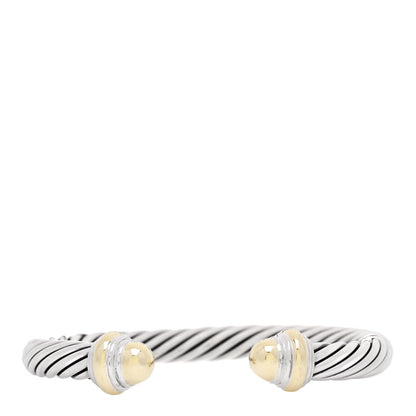 David Yurman Sterling Silver 14K Yellow Gold 7mm Cable Classics Dome Bracelet 1 of 3