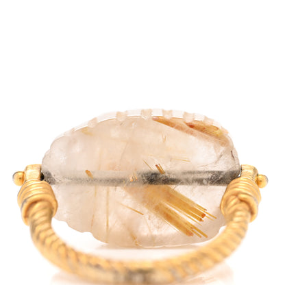 Christian Dior Metal Quartz Stone Ring 52 6 Gold 4 of 4