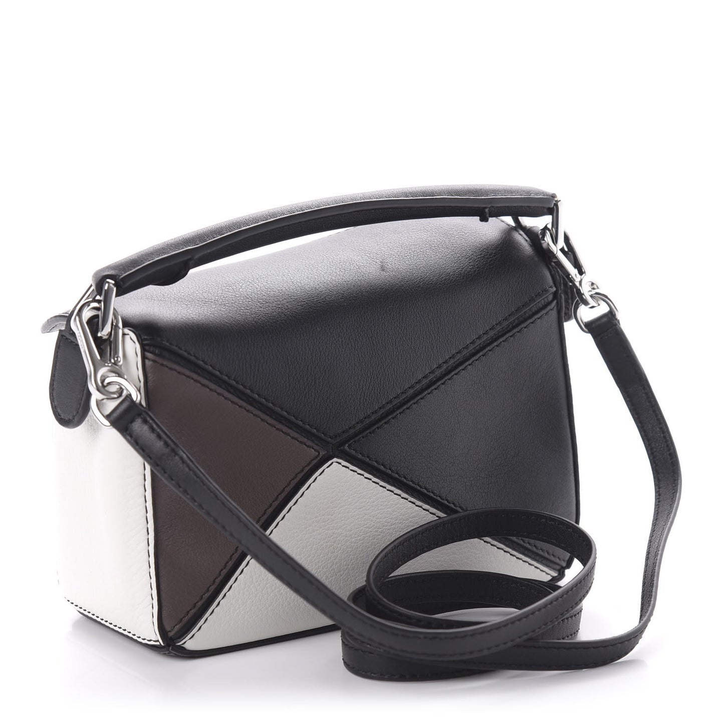 Calfskin Mini Puzzle Bag Black Taupe