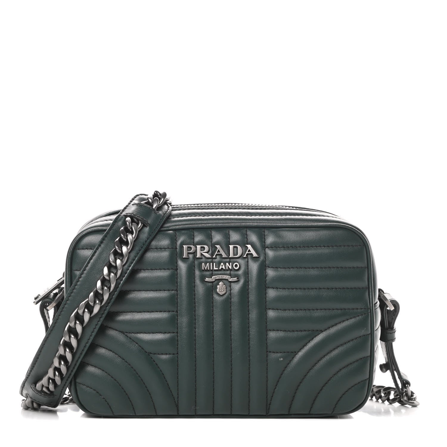 Prada Soft Calfskin Diagramme Crossbody Bag Smeraldo 1 of 10