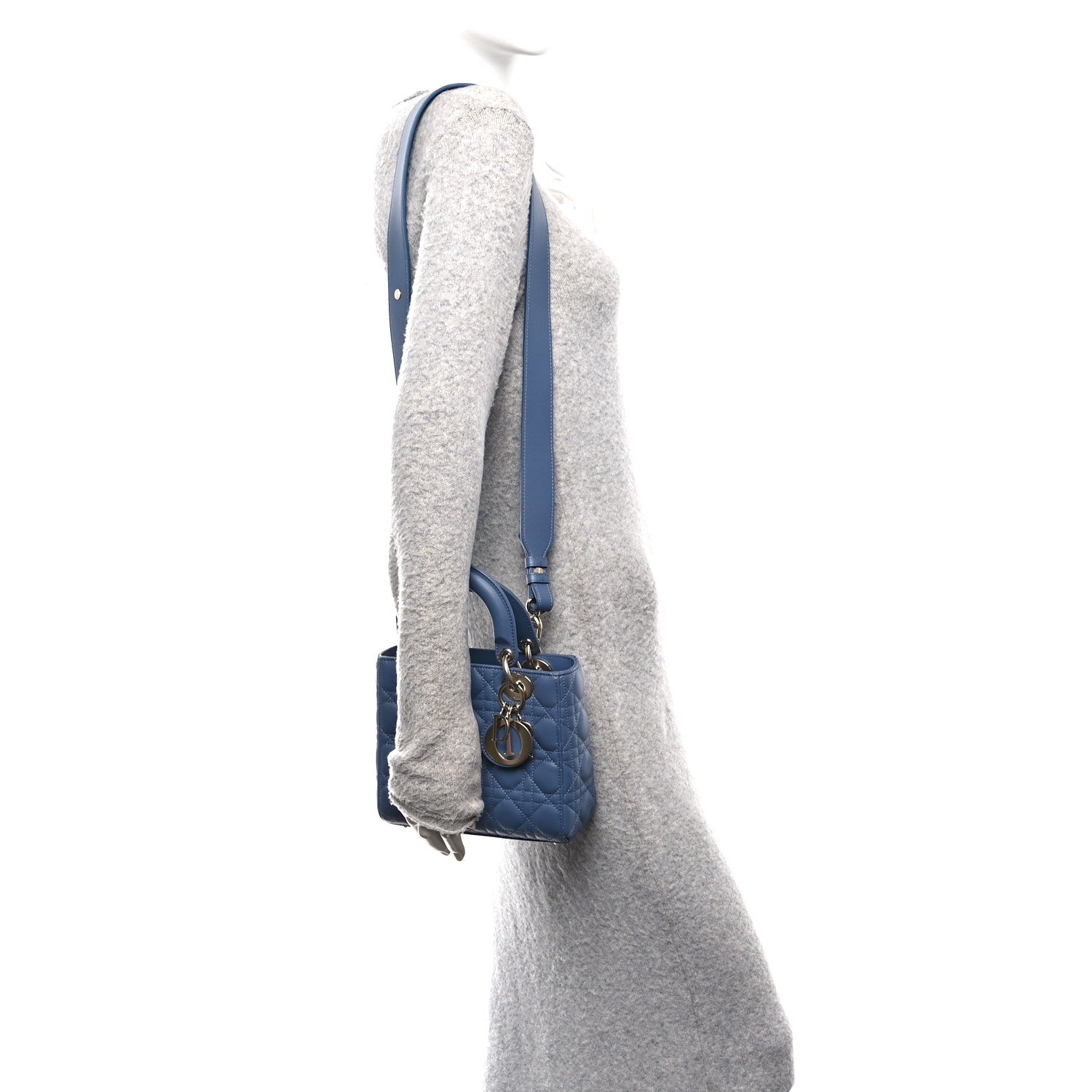 Christian Dior Lambskin Cannage Small My ABCDior Lady Dior Blue 2 of 11