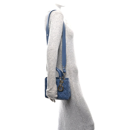 Christian Dior Lambskin Cannage Small My ABCDior Lady Dior Blue 2 of 11