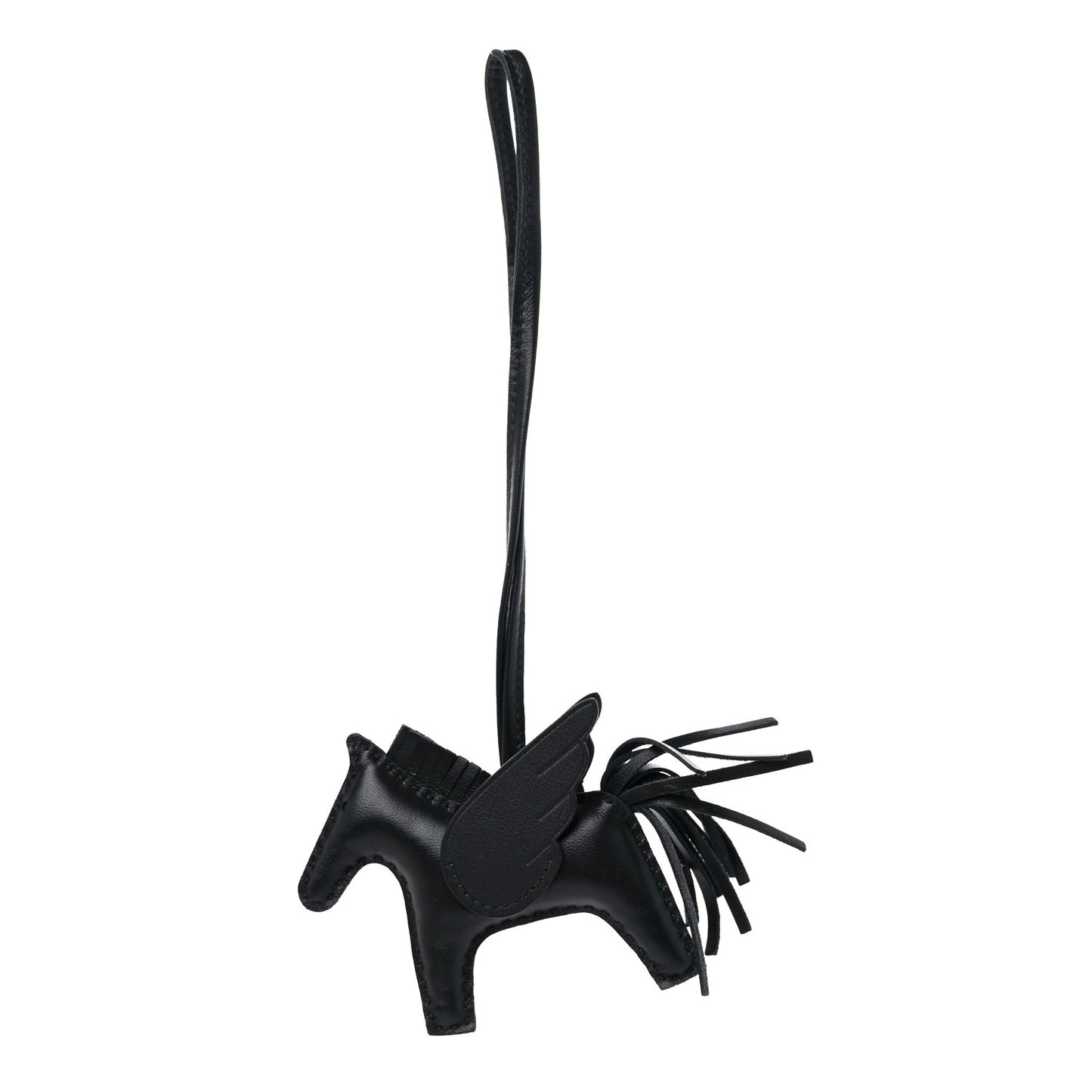 Milo Lambskin Grigri Rodeo Pegase Horse Bag Charm PM So Black
