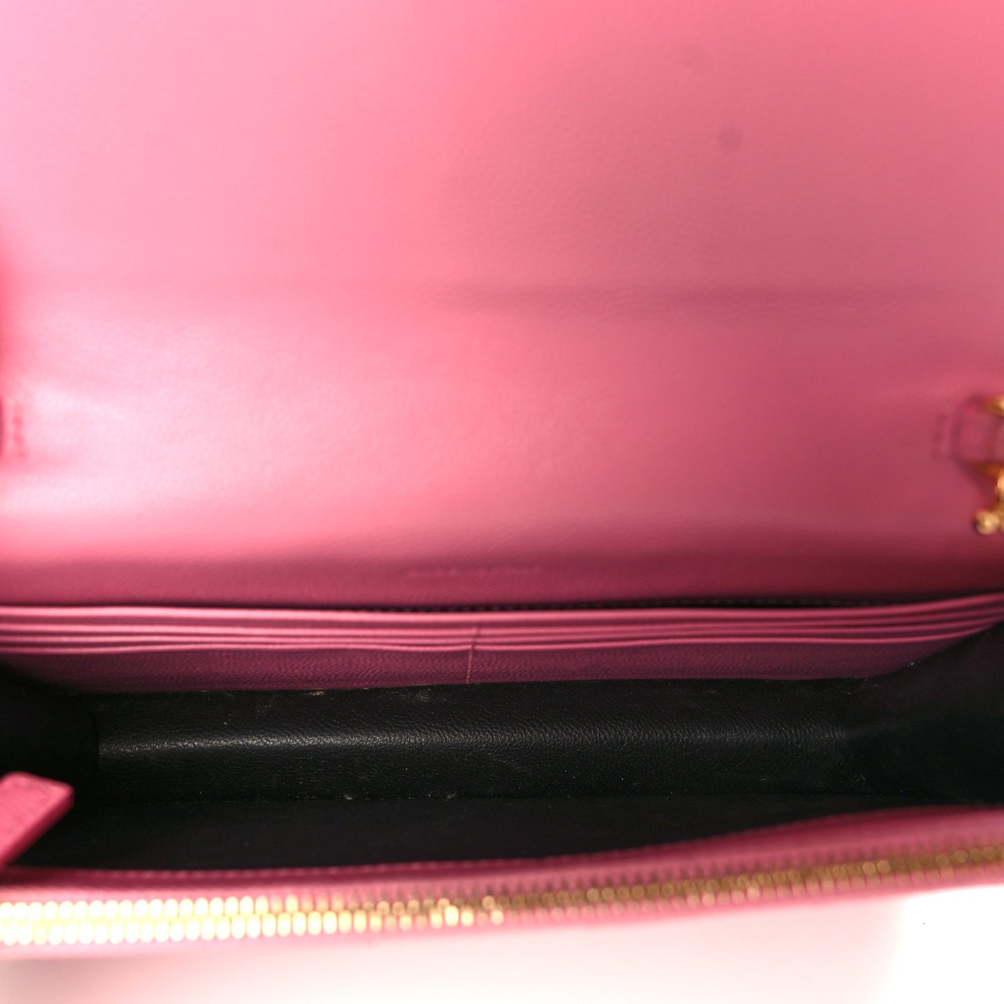 Grain De Poudre Matelasse Chevron Monogram Envelope Chain Wallet Rose Clair