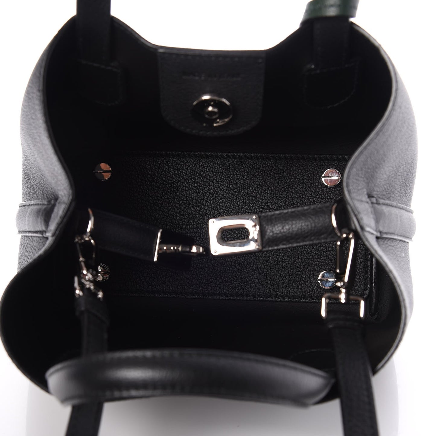 Grained Calfskin Small Blossom Tote Black