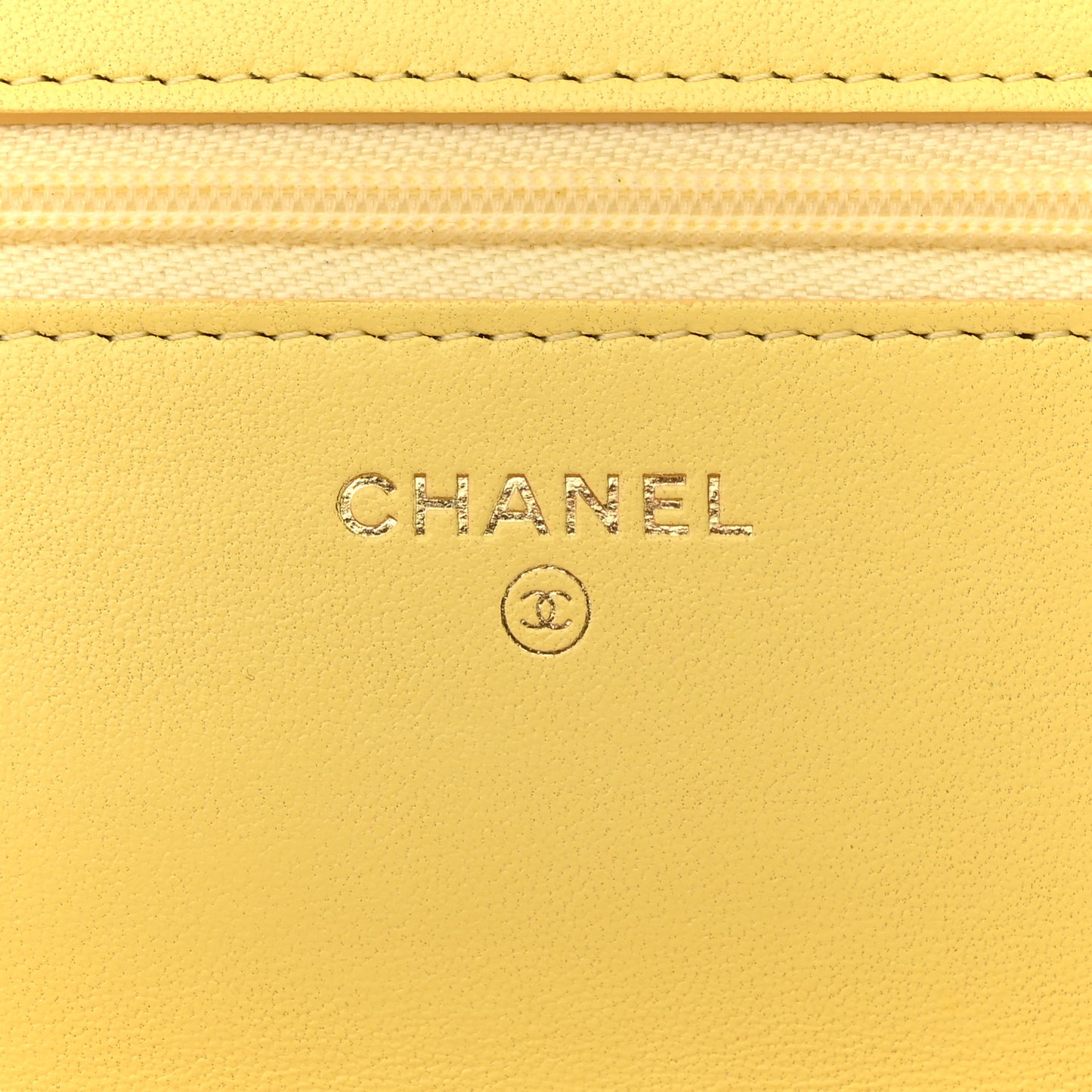 Lambskin Quilted Wallet On Chain WOC Pink Yellow