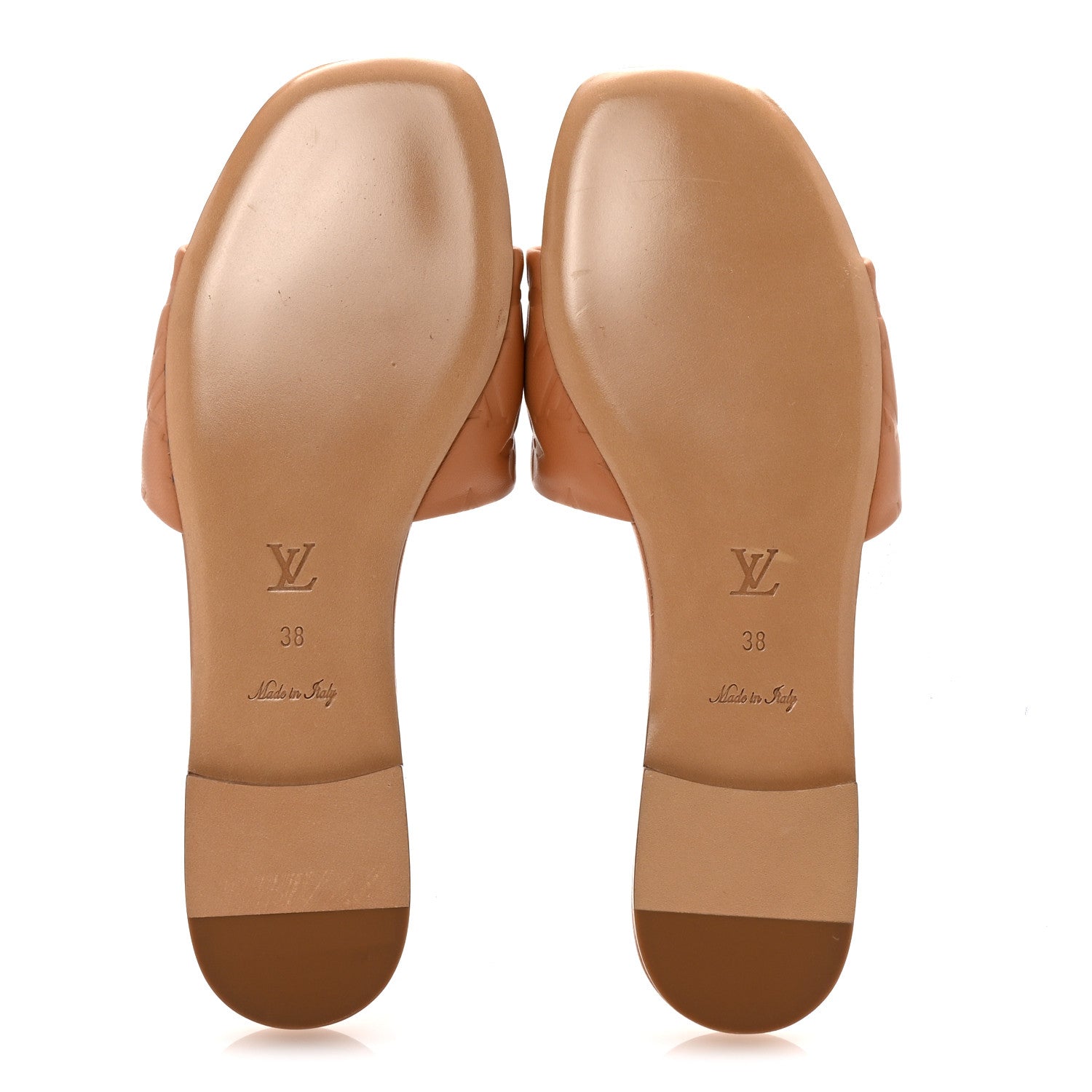 Louis Vuitton Lambskin Embossed Monogram Revival Flat Mules 38 Arizona 6 of 9