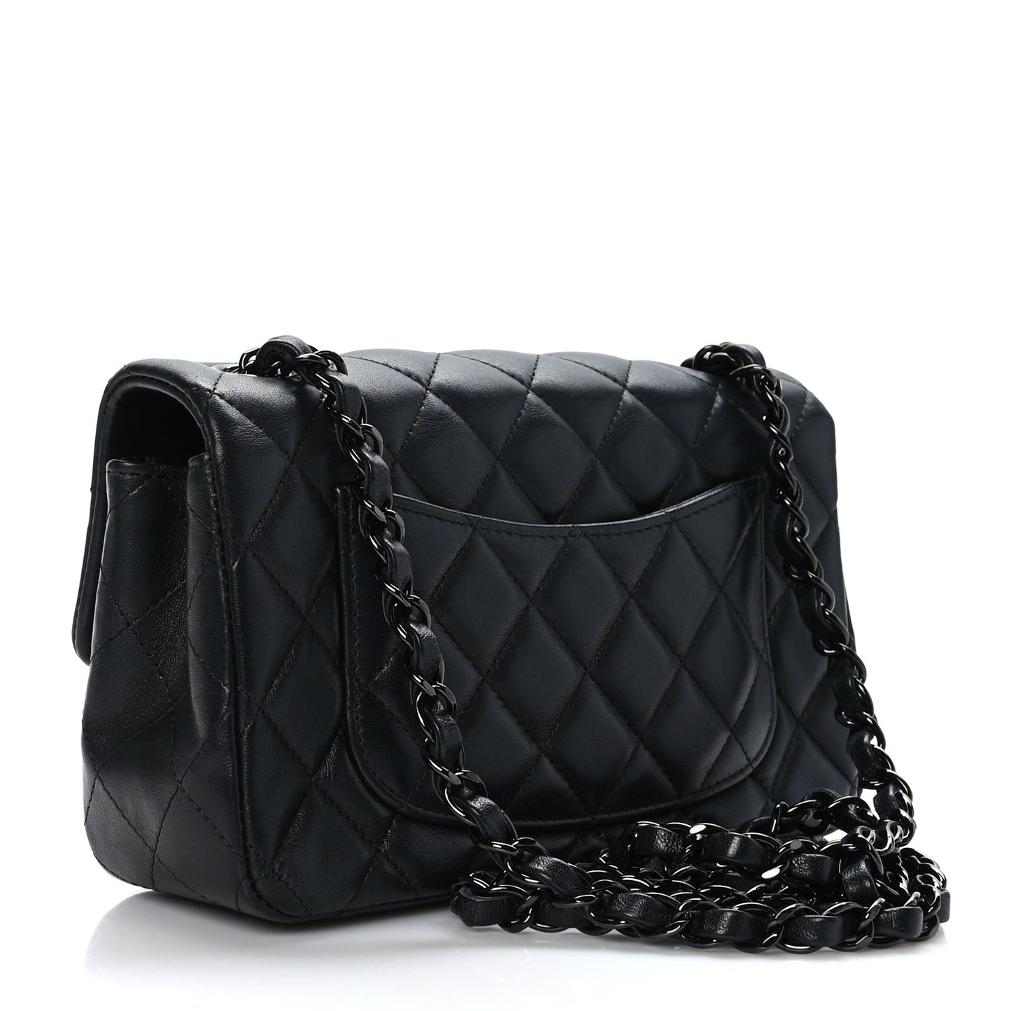Lambskin Quilted Mini Rectangular Flap So Black