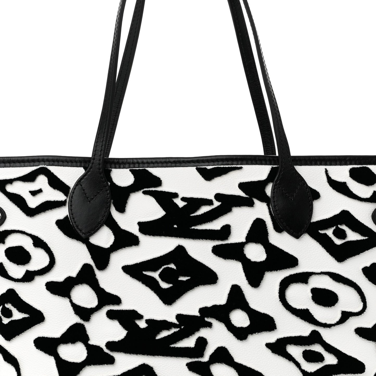 X UF Tufted Monogram Neverfull MM Black White