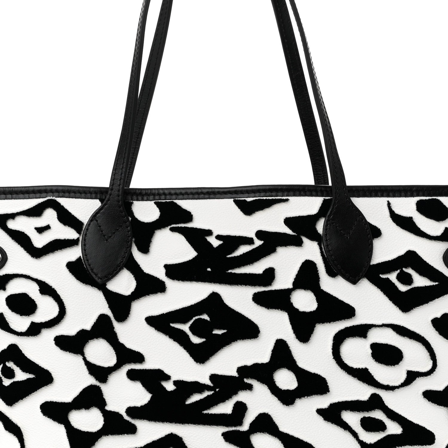 Louis Vuitton X UF Tufted Monogram Neverfull MM Black White 8 of 11