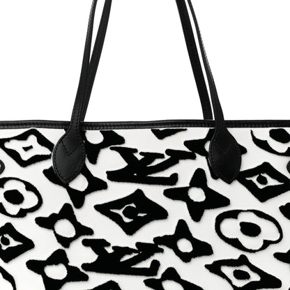 Louis Vuitton X UF Tufted Monogram Neverfull MM Black White 8 of 11