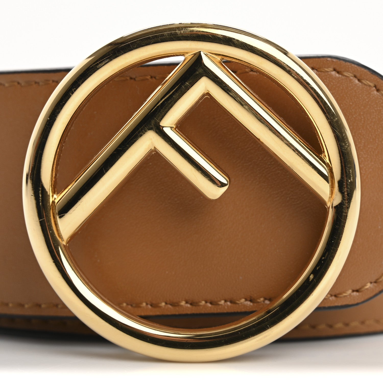 Fendi Vitello Liberty F is Fendi Bi-Color Reversible Belt  Caramello White 6 of 6