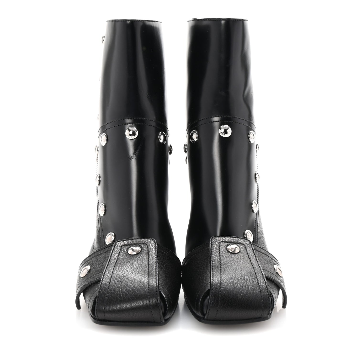 Calfskin Patti Wedge Half Boots 40 Black