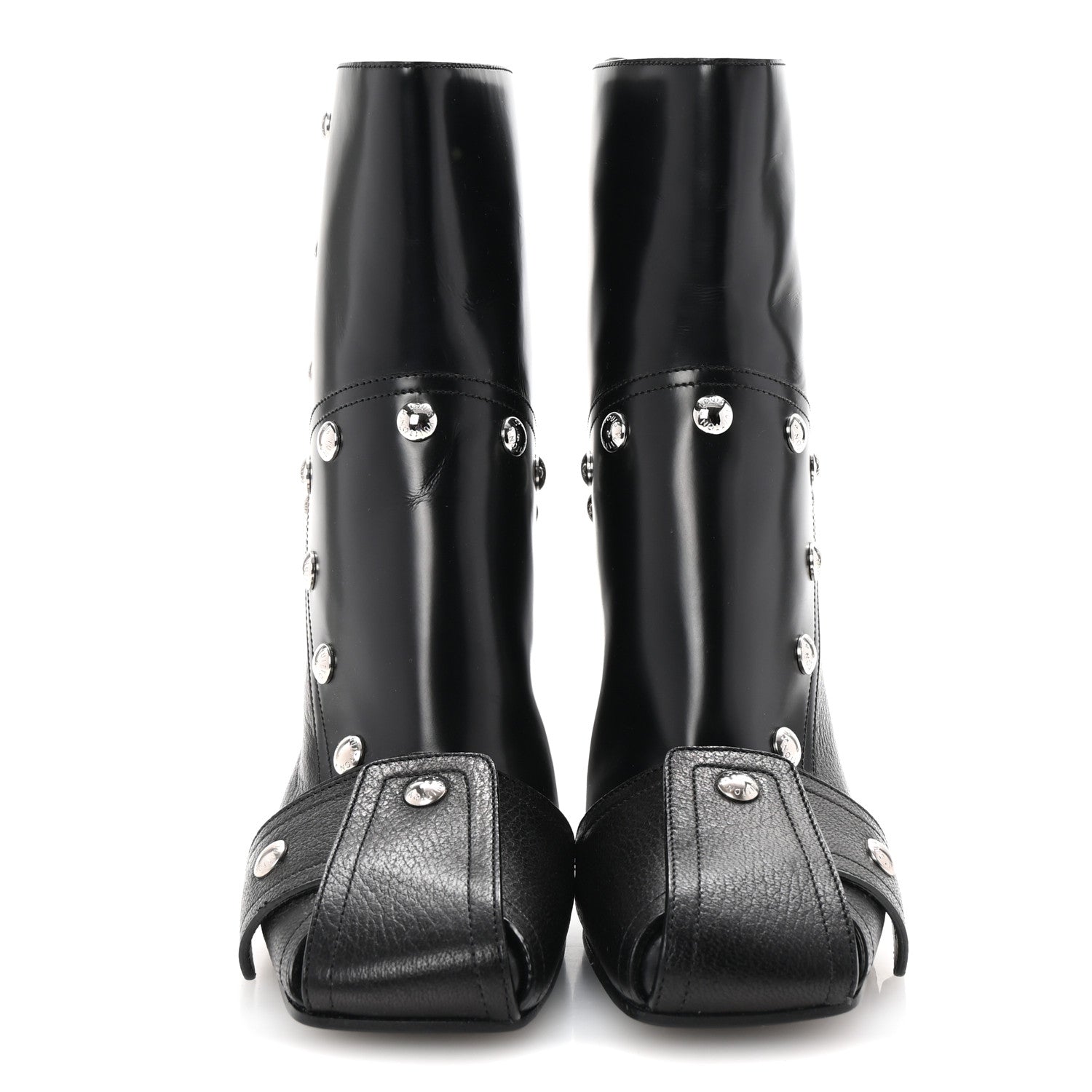 Louis Vuitton Calfskin Patti Wedge Half Boots 40 Black 3 of 9