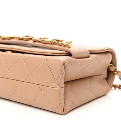 Chanel Calfskin Quilted Small Enchained Flap Beige 9 of 10