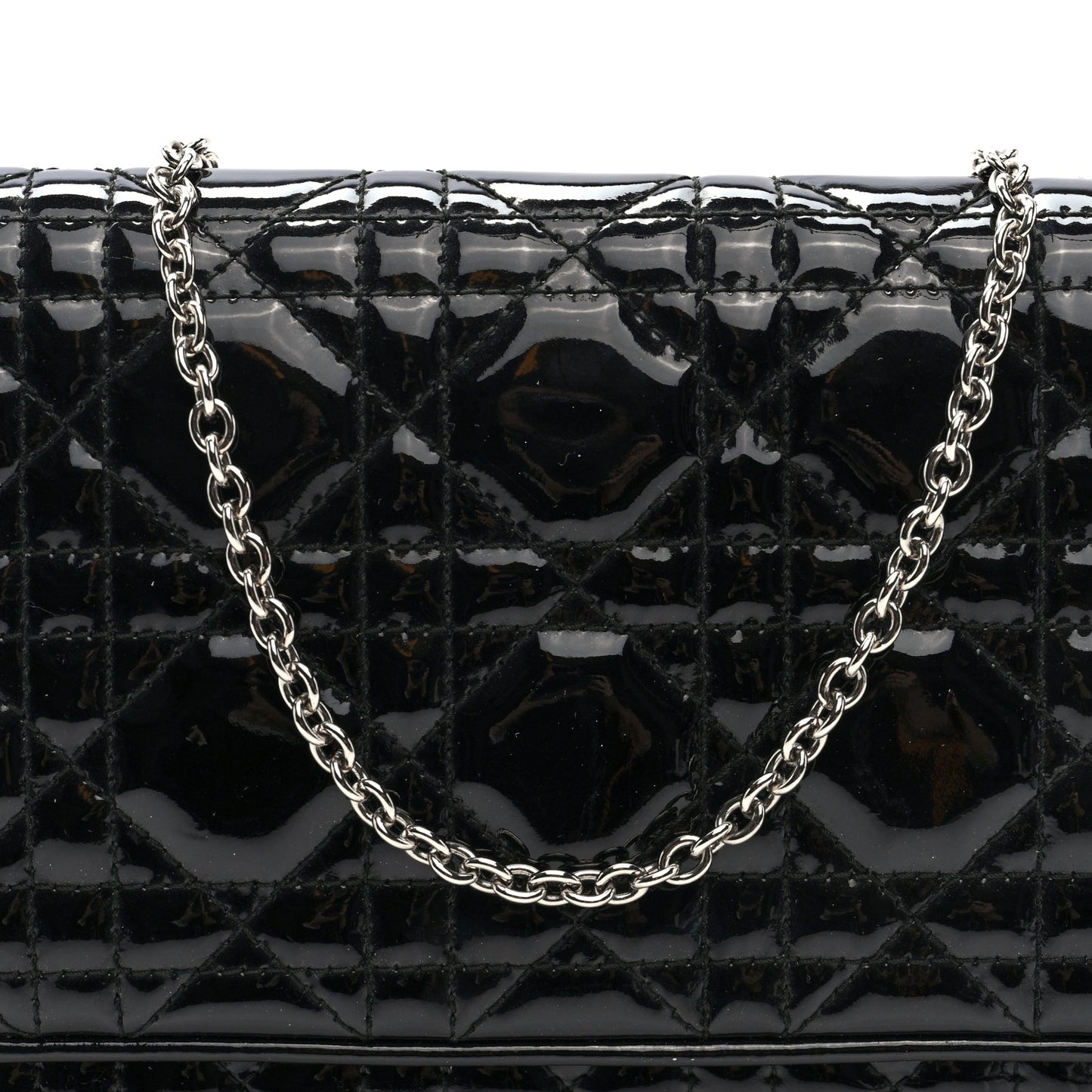 Patent Cannage Wallet on Chain Pouch Black