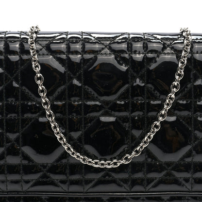 Christian Dior Patent Cannage Wallet on Chain Pouch Black 7 of 9