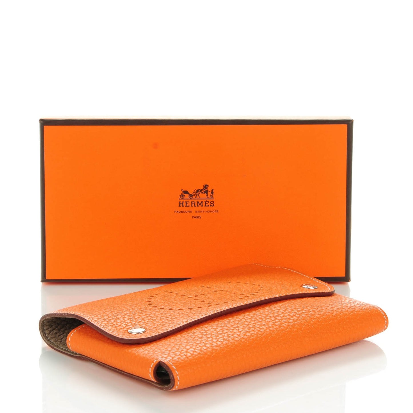 Taurillon Clemence Mises et Relances Playing Cards Holder Orange Gris Tourterelle