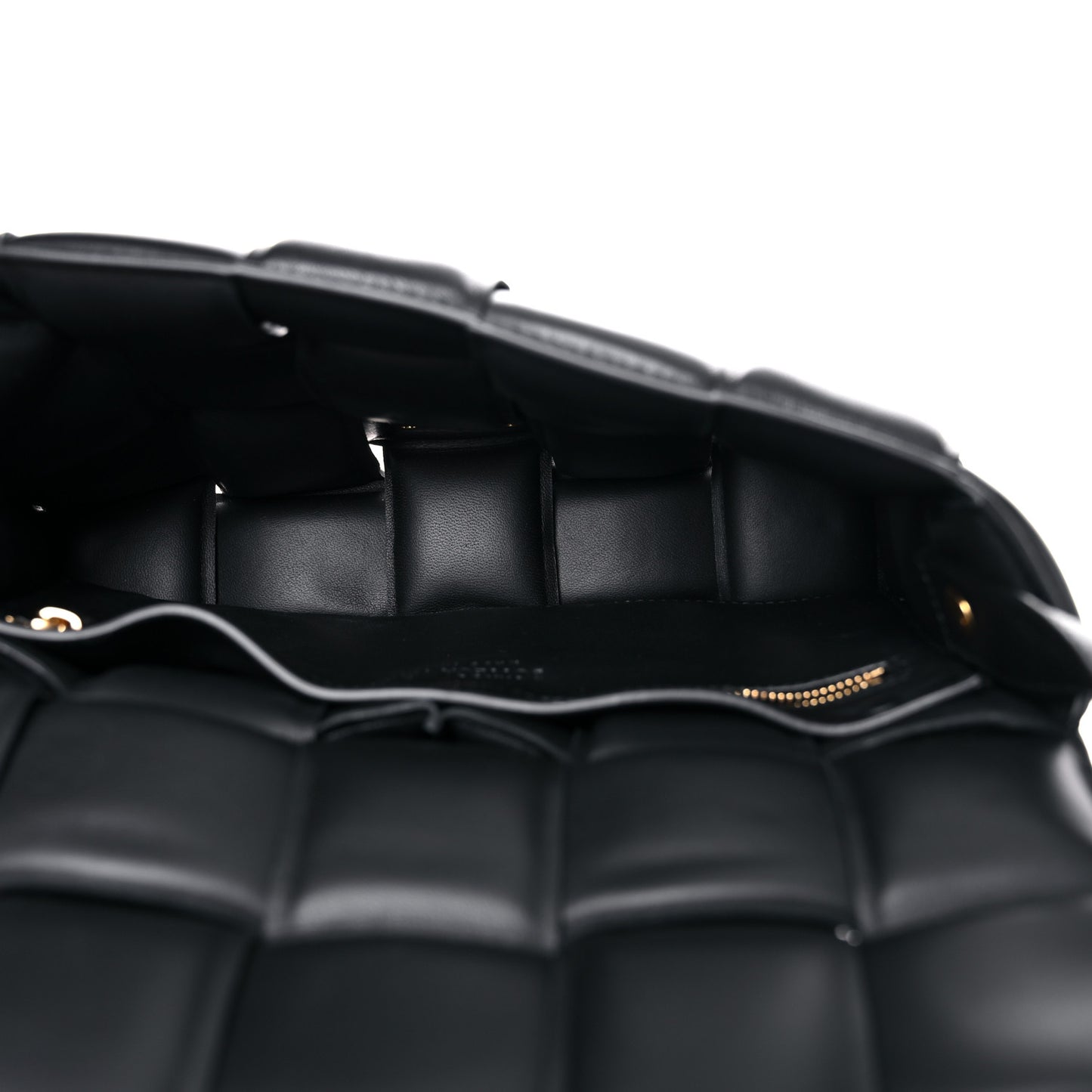Nappa Maxi Intreccio Padded Cassette Crossbody Bag Black