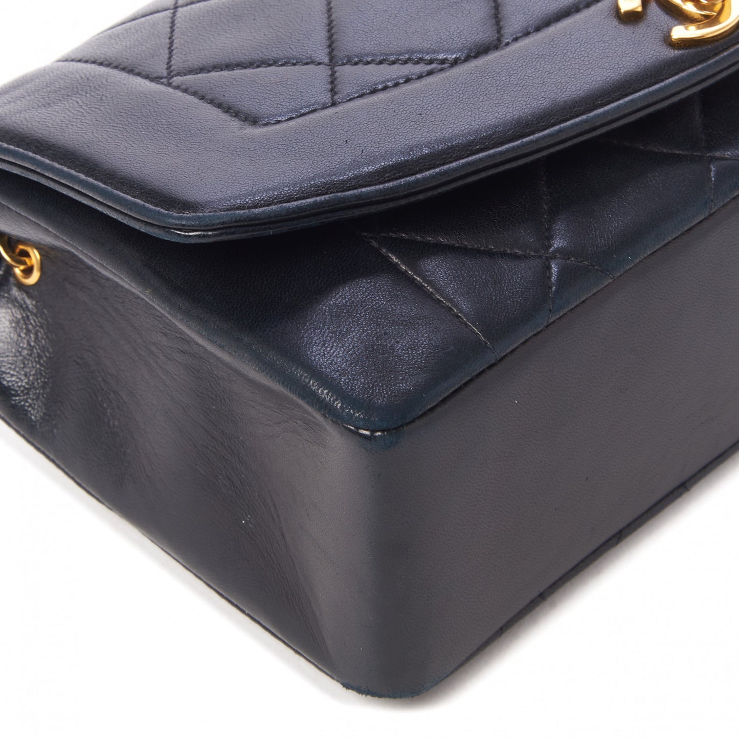 Lambskin Quilted Small Single Flap Black