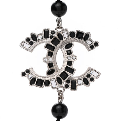 Chanel Pearl Bead CC Double Strand Necklace Black 4 of 6
