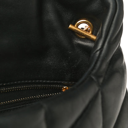 Saint Laurent Lambskin Quilted Toy Loulou Puffer Monogram Chain Satchel Black 13 of 15