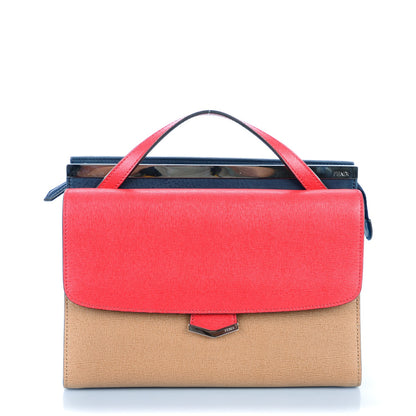 Fendi Vitello Elite Flamingo Colorblock Demi Jour Shoulder Bag Orzo Mattone Maldives 1 of 7
