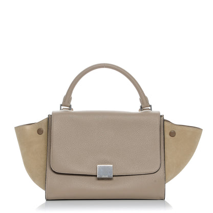 Celine Drummed Calfskin Suede Small Trapeze Dune 1 of 7