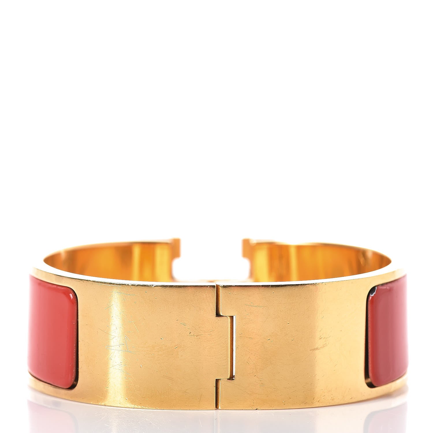 Hermes Enamel Wide Clic Clac H Bracelet PM Red 3 of 5