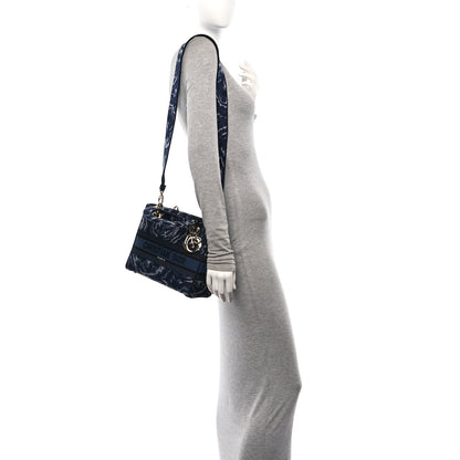 Christian Dior Canvas Embroidered Roses Medium Lady D-Lite  Blue 2 of 9