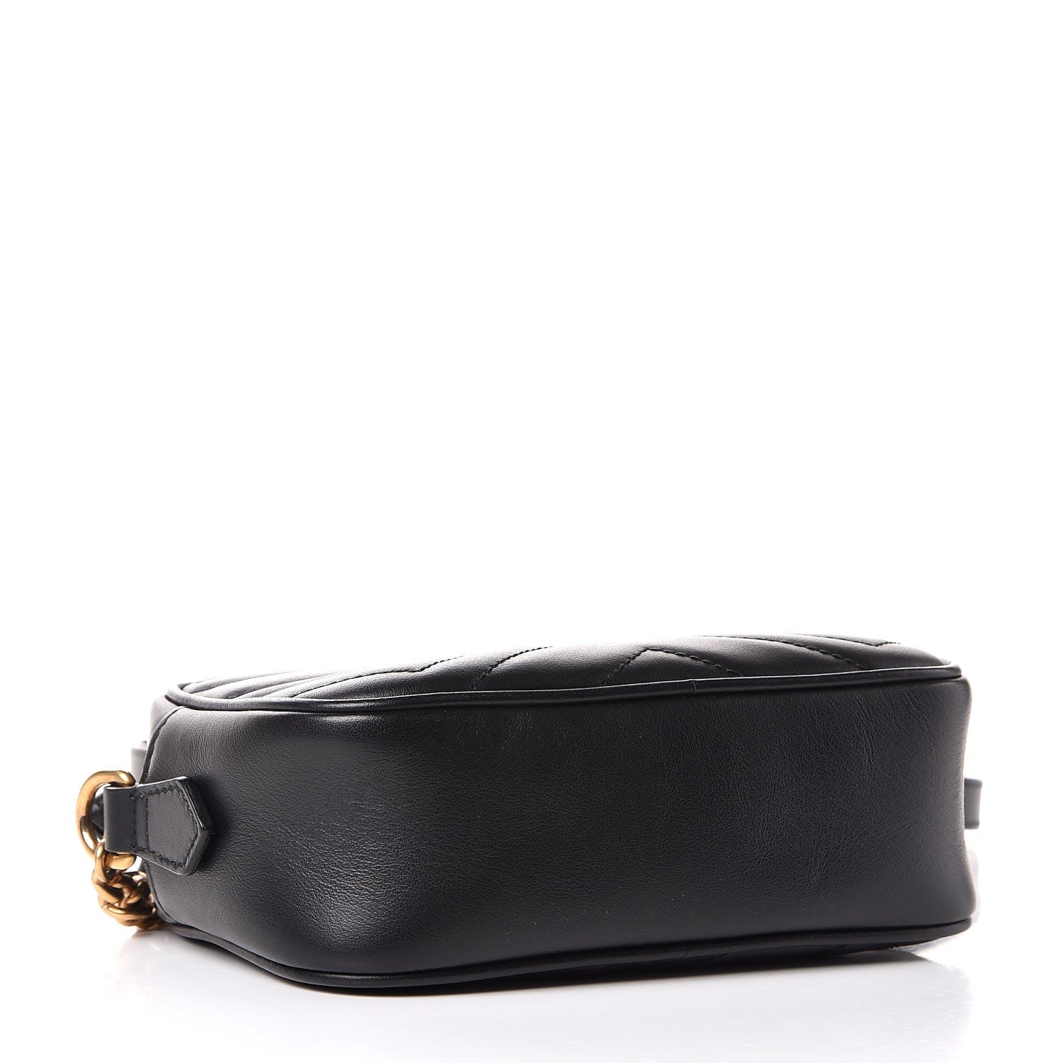 Gucci Calfskin Matelasse Mini GG Marmont Chain Shoulder Bag Black 4 of 7
