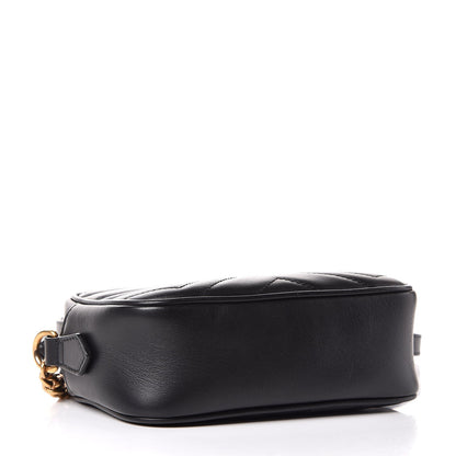 Gucci Calfskin Matelasse Mini GG Marmont Chain Shoulder Bag Black 4 of 7