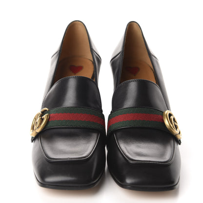 Gucci Calfskin Web Peyton Loafer Pumps 39.5 Black 2 of 10