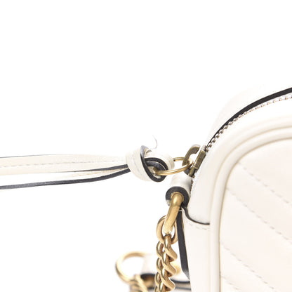 Gucci Calfskin Matelasse Mini GG Marmont Chain Shoulder Bag White 9 of 16