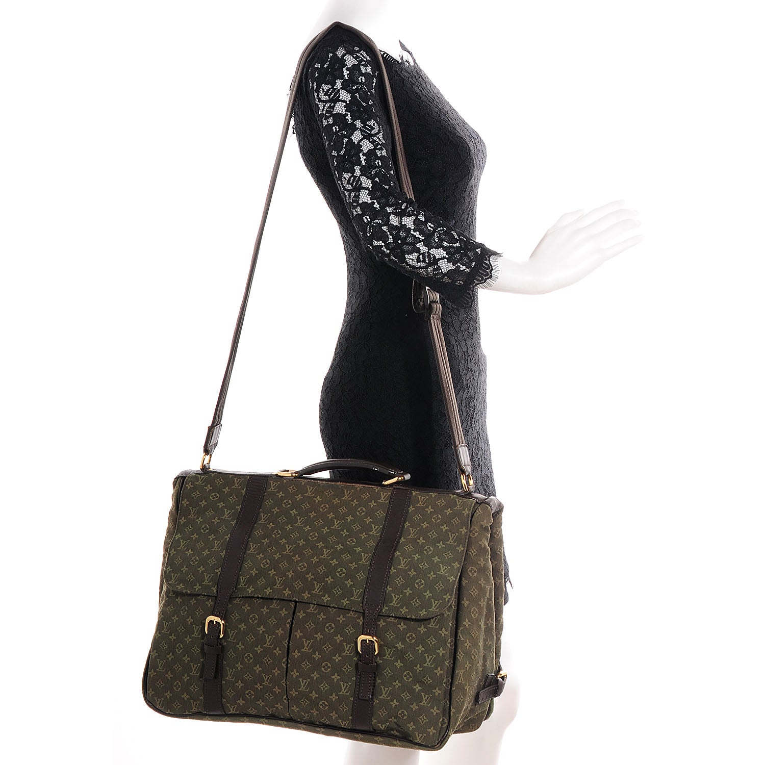 Louis Vuitton Mini Monogram Denise Kaki TST 2 of 7