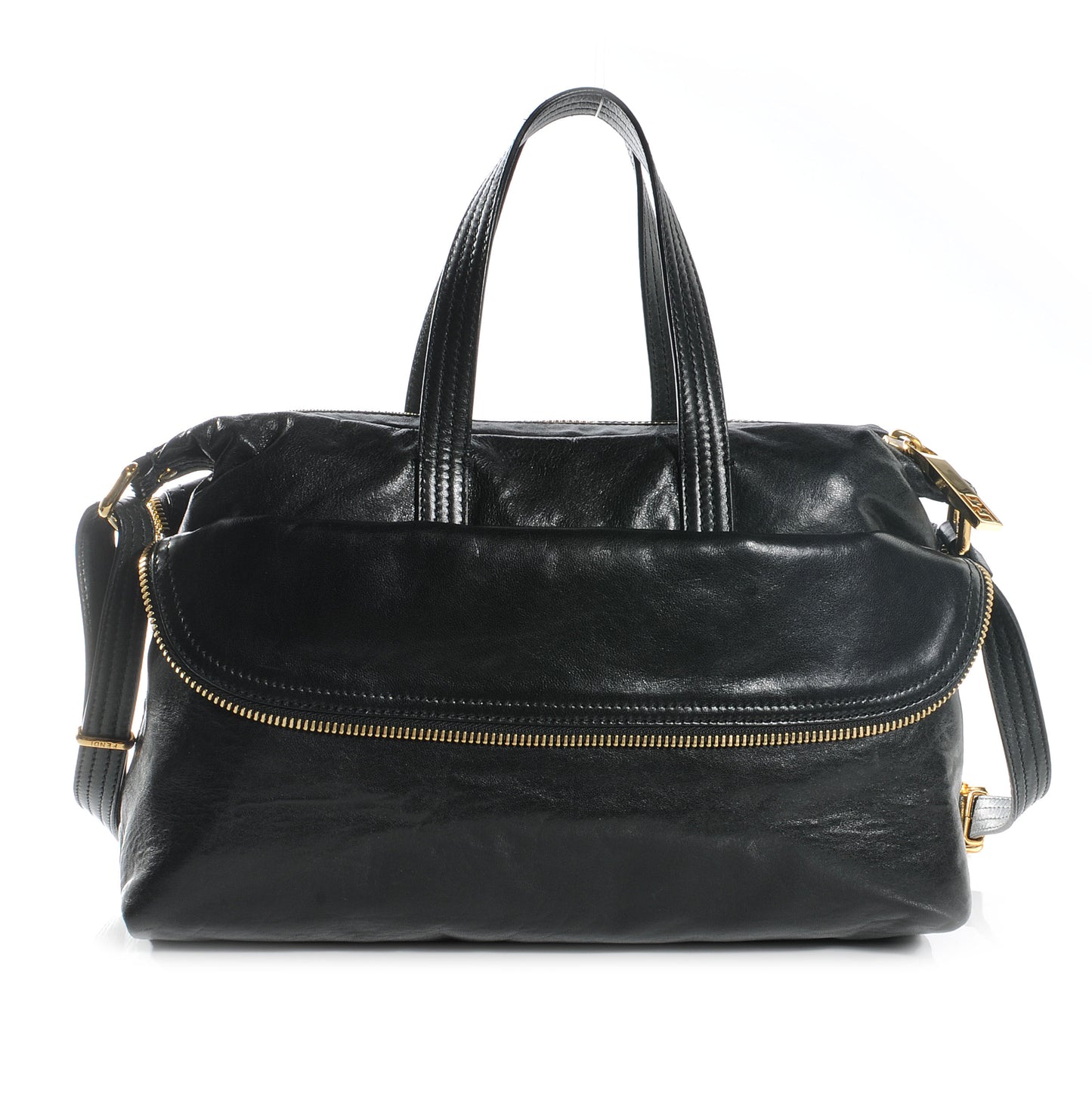 Goatskin Zip It Satchel Black