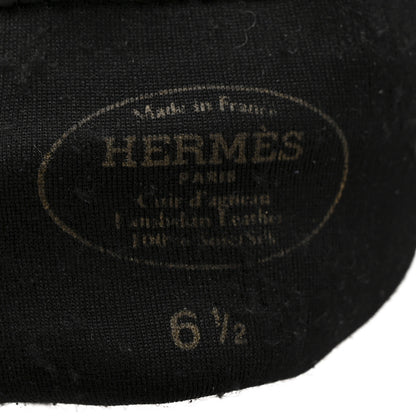 Hermes Lambskin Soya Kelly Lock Gloves 6.5 Black 3 of 5