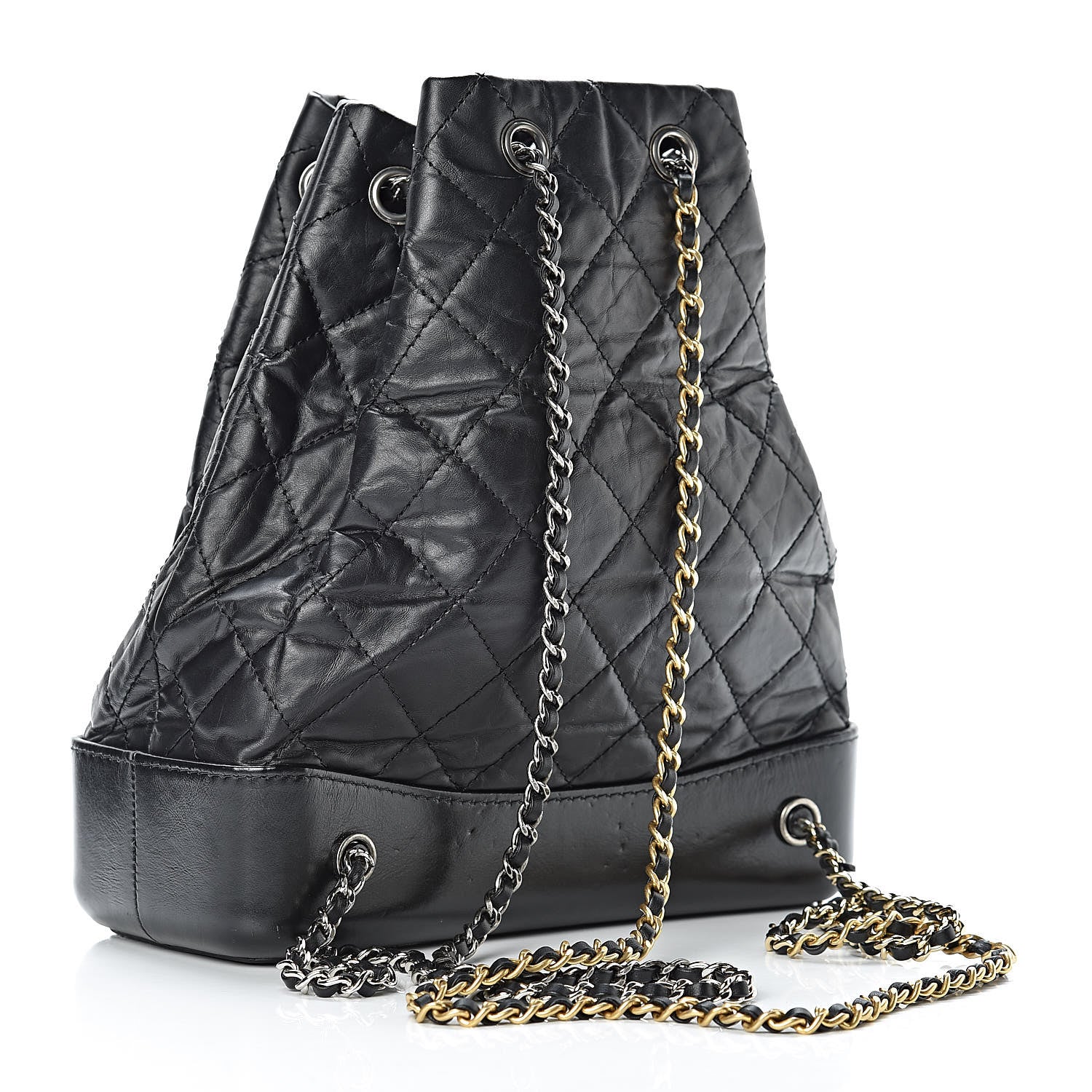 Chanel Aged Calfskin Quilted Gabrielle Backpack Black 3 of 13