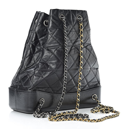 Chanel Aged Calfskin Quilted Gabrielle Backpack Black 3 of 13