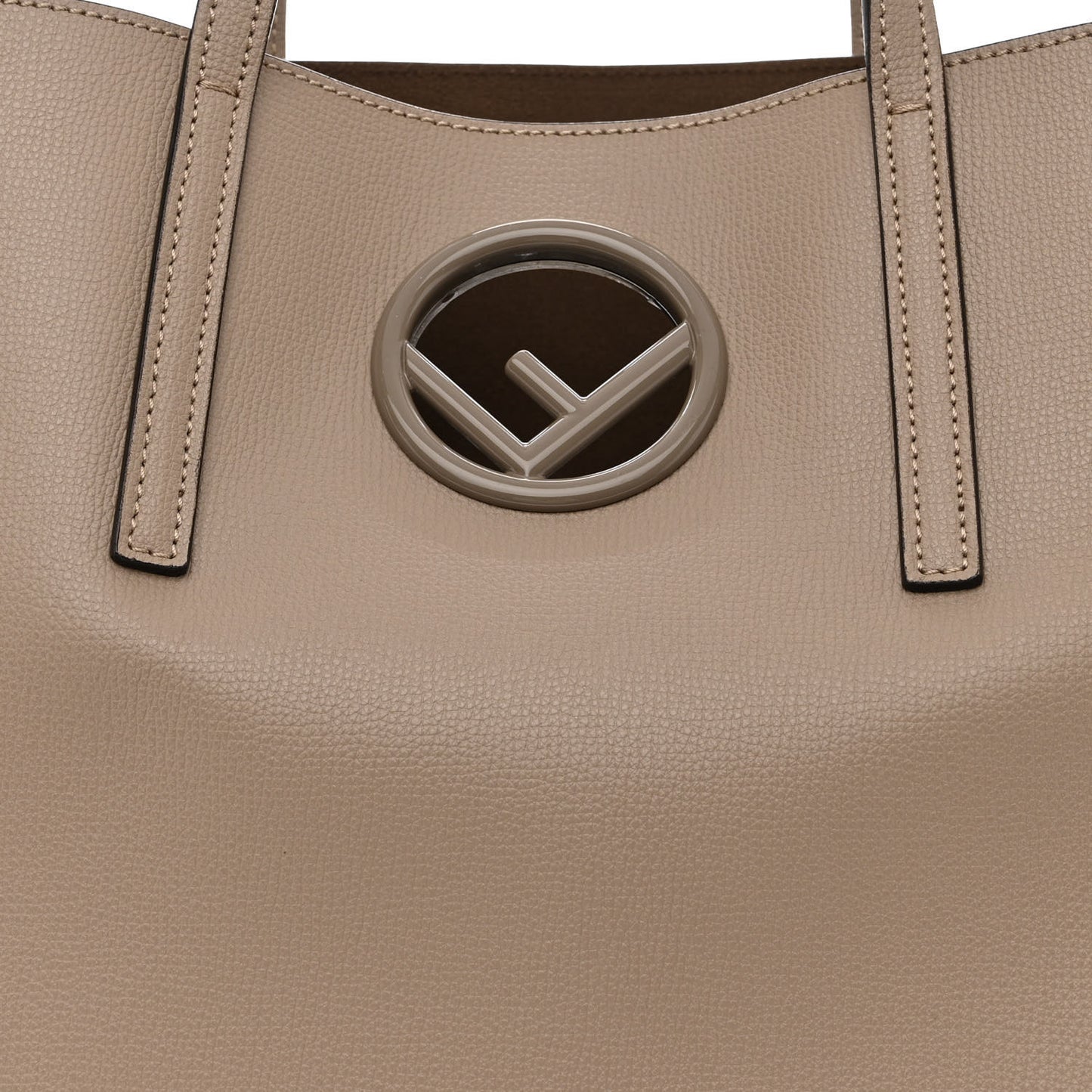 Vitello Vienna Enamel F is Fendi Shopping Tote Tortora Taupe