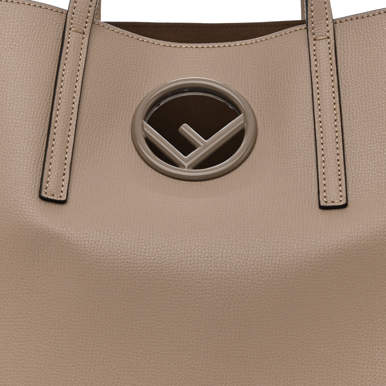 Fendi Vitello Vienna Enamel F is Fendi Shopping Tote Tortora Taupe 8 of 11