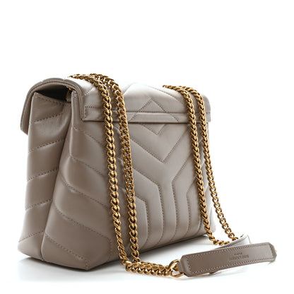 Saint Laurent Calfskin Y Quilted Monogram Small Loulou Crossbody Bag Greyish Brown 3 of 11