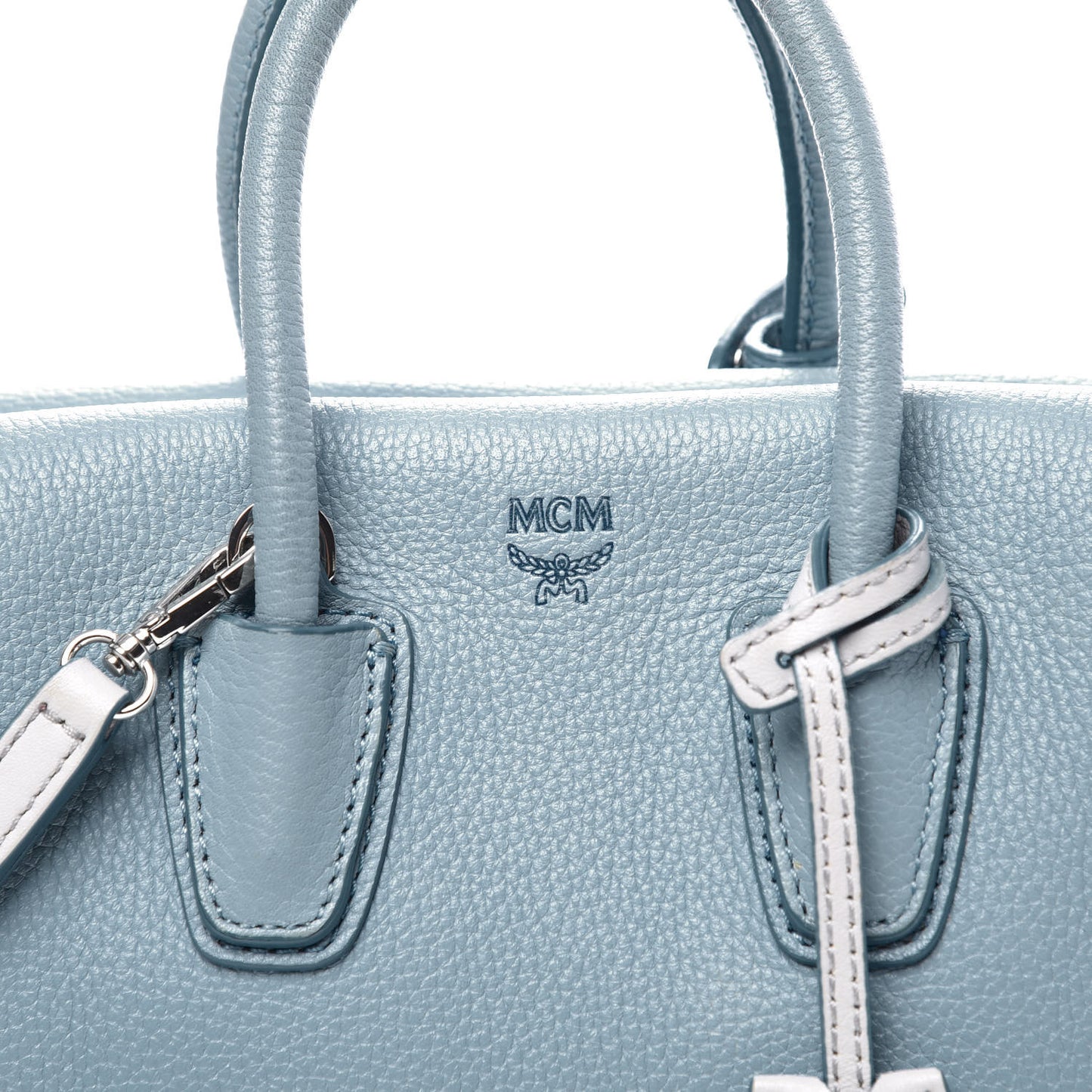 Grained Calfskin Mini Milla Tote Sky Blue