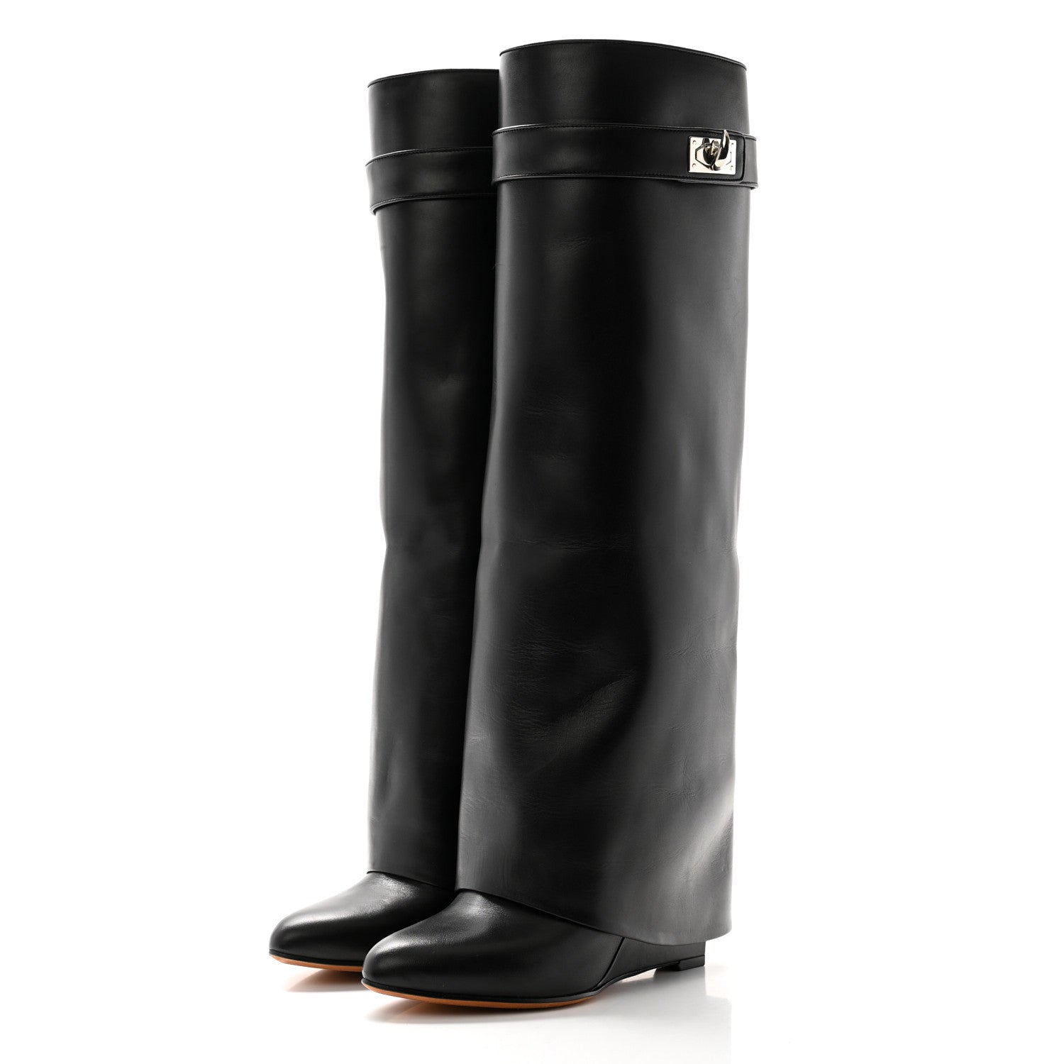 Givenchy Calfskin Shark Lock Pant Boots 37.5 Black 3 of 9