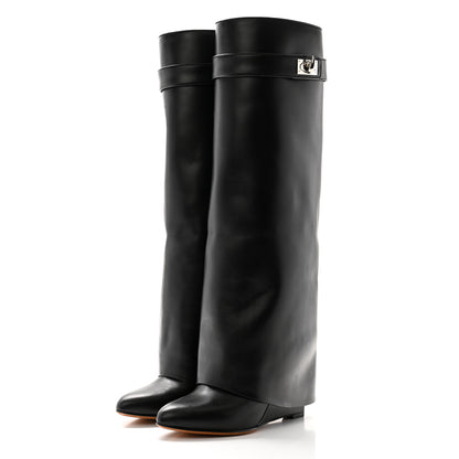 Givenchy Calfskin Shark Lock Pant Boots 37.5 Black 3 of 9