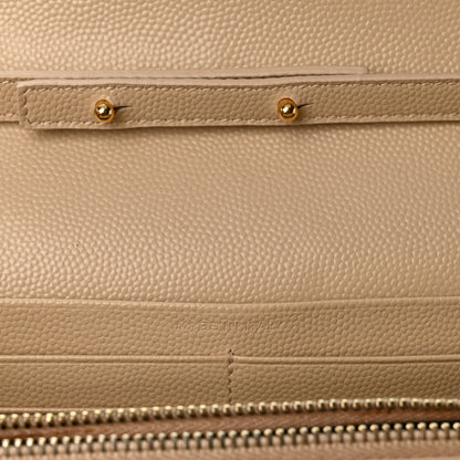 Saint Laurent Grain De Poudre Matelasse Chevron Monogram Chain Wallet Nude Powder 7 of 12